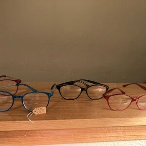 Stylish Women's Reading Glasses - Blue, Black, Red and Tortoise 200 readers